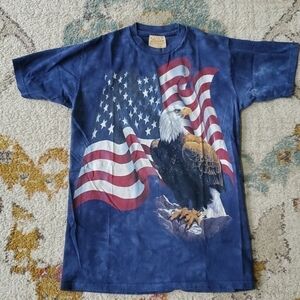 The Mountain American Flag Bald Eagle Tshirt Sz Md